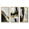 thumbnail image 2 of Designart "Geometric Essence Minimalist Abstract Painting in Gold I" Abstract Painting Framed Wall Art Set Of 3 - Gold Modern Frame Canvas Set For Living Room Decor, 2 of 6