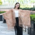 thumbnail image 2 of TELOLY Shawl,Lace Hollow Design Satin Scarf,Versatile for Qipao and Gowns Black Shawl,Purple, 2 of 2
