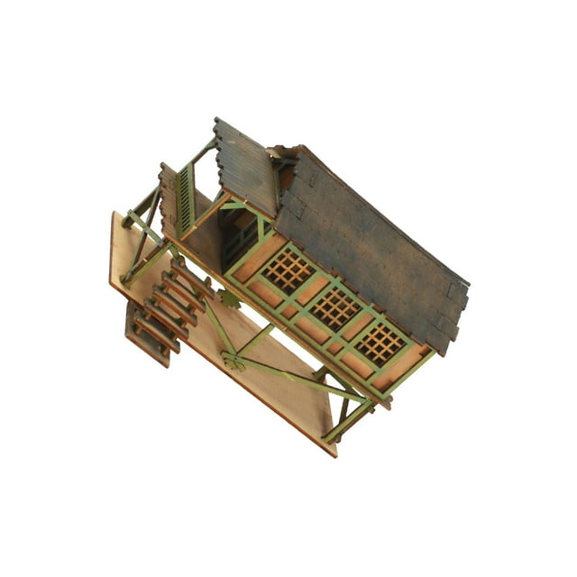 tamizeot 1/72 Models House Unpainted DIY Wooden House Projects A Assemble DIY Accessory Type B
