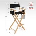 thumbnail image 3 of Upgraded 31" Height Tall Director Chair Folding Artist Makeup with Replacement Cover BlackCanvas, Storage Side Bags, Portable Footrest, Support 250 lbs,Solid Hardwood & Polyester Wood, 3 of 9