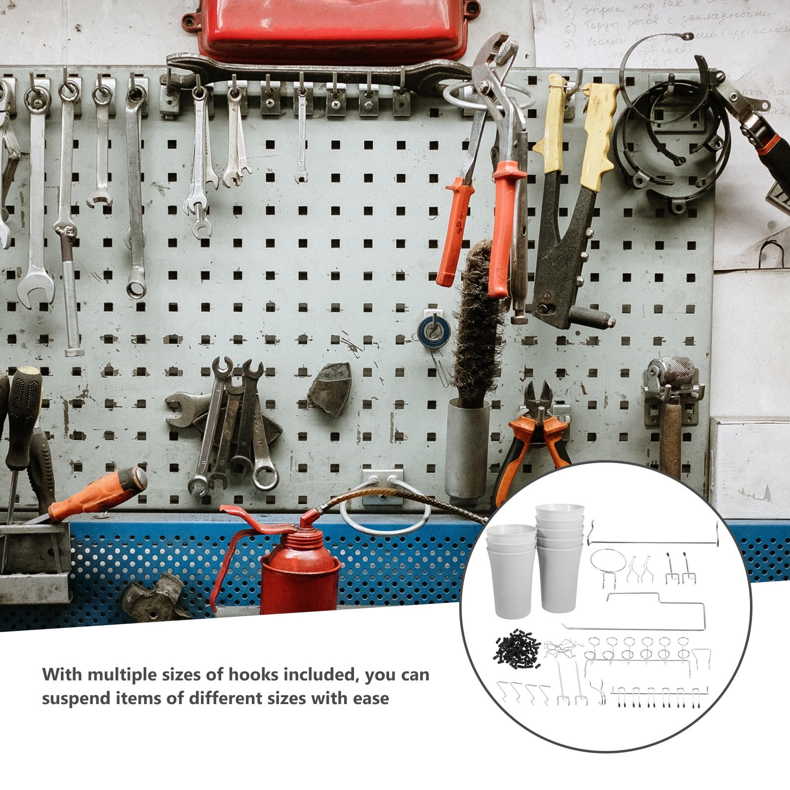 Raindrops  Craft Room Organizers and Storage Pegboard Accessories Hooks Silver
