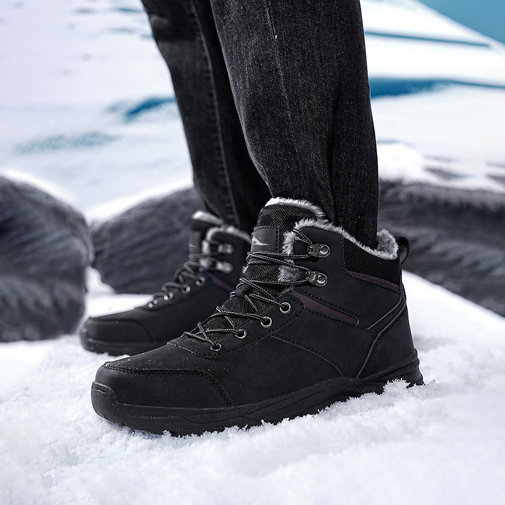 MeMoride Men's Waterproof Snow Boots with Faux Fur Lining photo 4