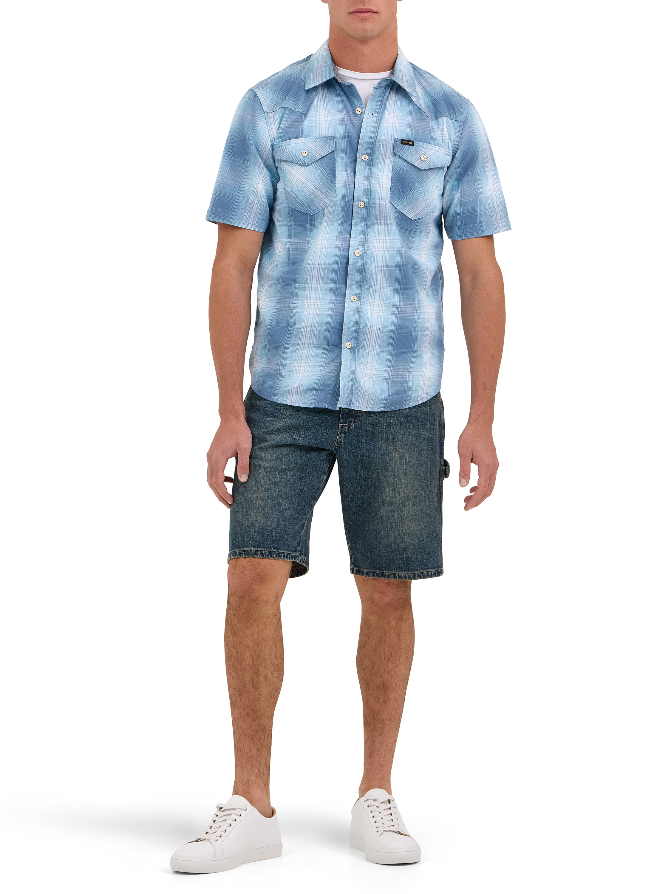 Wrangler® Men's Premium Short Sleeve Plaid Shirt, Sizes S-2XL