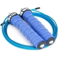 thumbnail image 4 of WOD Nation Adjustable Jump Rope - Dual-Speed Cables for HIIT & Fitness - Quick Adjustments for Smooth Jumping Rope Workouts - Travel Bag Included for On-the-Go Gym Accessory - 11 ft, Blue, 4 of 8