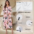 thumbnail image 6 of Yuyamidu Valentine's Day Zipper Front Robes Women House Coat Chicken Long Sleeve Bathrobe Pink Heart Spa Robe Size L Soft Crewneck Long Nightgowns Loose Loungewear Dress, 6 of 7