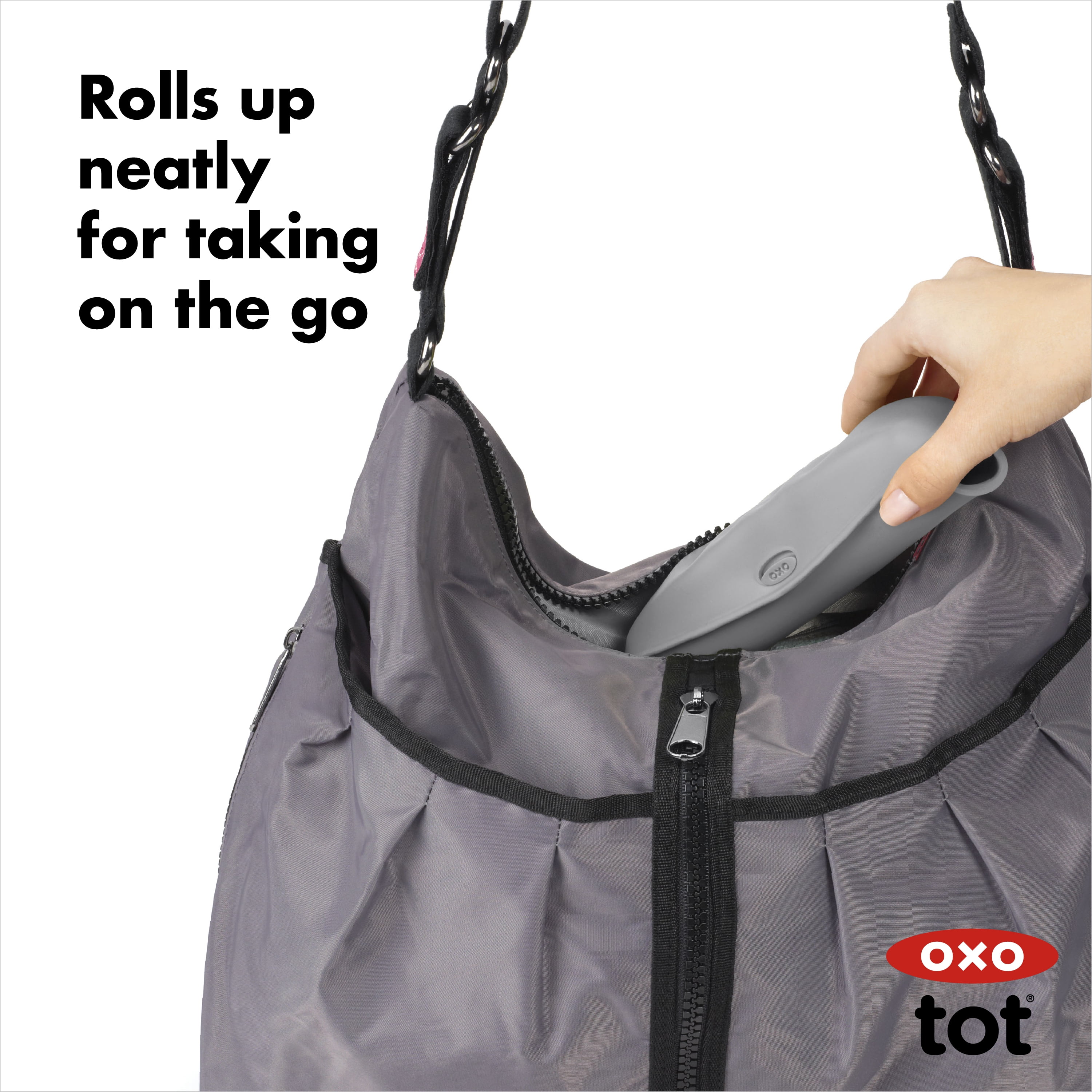 OXO Tot Roll-Up Bibs 2-Pack, Drizzle & Opal – Unisex, Easy-Clean, Travel-Friendly Baby Feeding Bibs