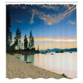 thumbnail image 3 of Ambesonne Beach Shower Curtain, Peaceful Paradise Trees, 69"Wx70"L, Blue Cream, 3 of 5