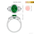 thumbnail image 5 of ANGARA 3 Stone Lab Grown 2.25 Ct Emerald & Trapezoid Diamond Engagement Ring for Women in 14K White Gold (Size-10x8mm) | May Birthstone, Anniversary, Jewelry Gift for Women | Lab-Grown Emerald Ring, 5 of 8