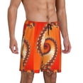 thumbnail image 2 of Balery Orange Rotating Pantalones cortos de pijama de punto de algodón para hombre con cinturilla y bolsillos-Small, 2 of 6