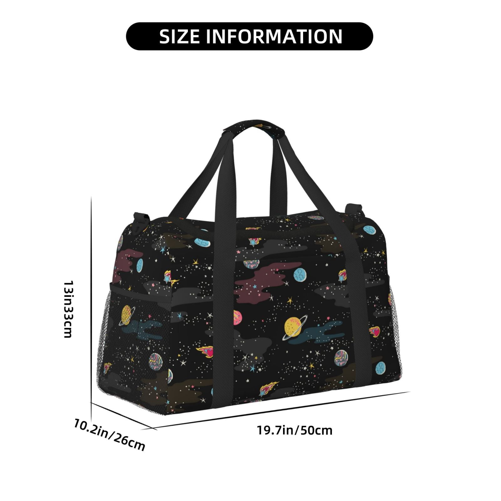 Fuzoiu Galaxy Print Travel Duffle Bag,Carry On Tote Bags,Duffel Bag,Sport Gym Bag, Hospital Bag for Labor and Delivery, Overnight Bag,Luggage Bag
