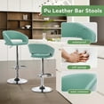thumbnail image 4 of Modern Adjustable Bar Stools with PU Leather Seat, 360° Swivel Open Mid Back & Armrest Bar Stool– Ideal for Kitchen , Bar, Café, Counter Seating (Mint Green), 4 of 12
