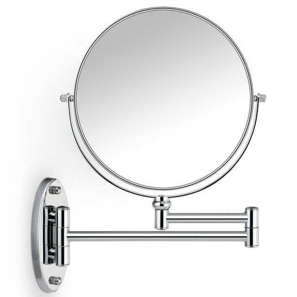 Inch Wall Face Mirrors Round Chrome, Wall Mounted Magnifying Makeup Mirror 10x
