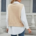 thumbnail image 7 of Caywon Spring Summer Women's Waistcoat Fashion Casual Sleeveless Waistcoat Slim Fit V-Neck Knit Sweater Top for Office Casual Daily Wear, 7 of 7