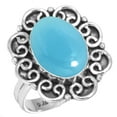 thumbnail image 1 of 925 Sterling Silver Ring For Women - Girls Blue Chalcedony Gemstone Silver Ring Size 6 Handmade Silver Ring Size 6 Christmas - Gift For Women 925 Silver Gemstone Jewelry, 1 of 5