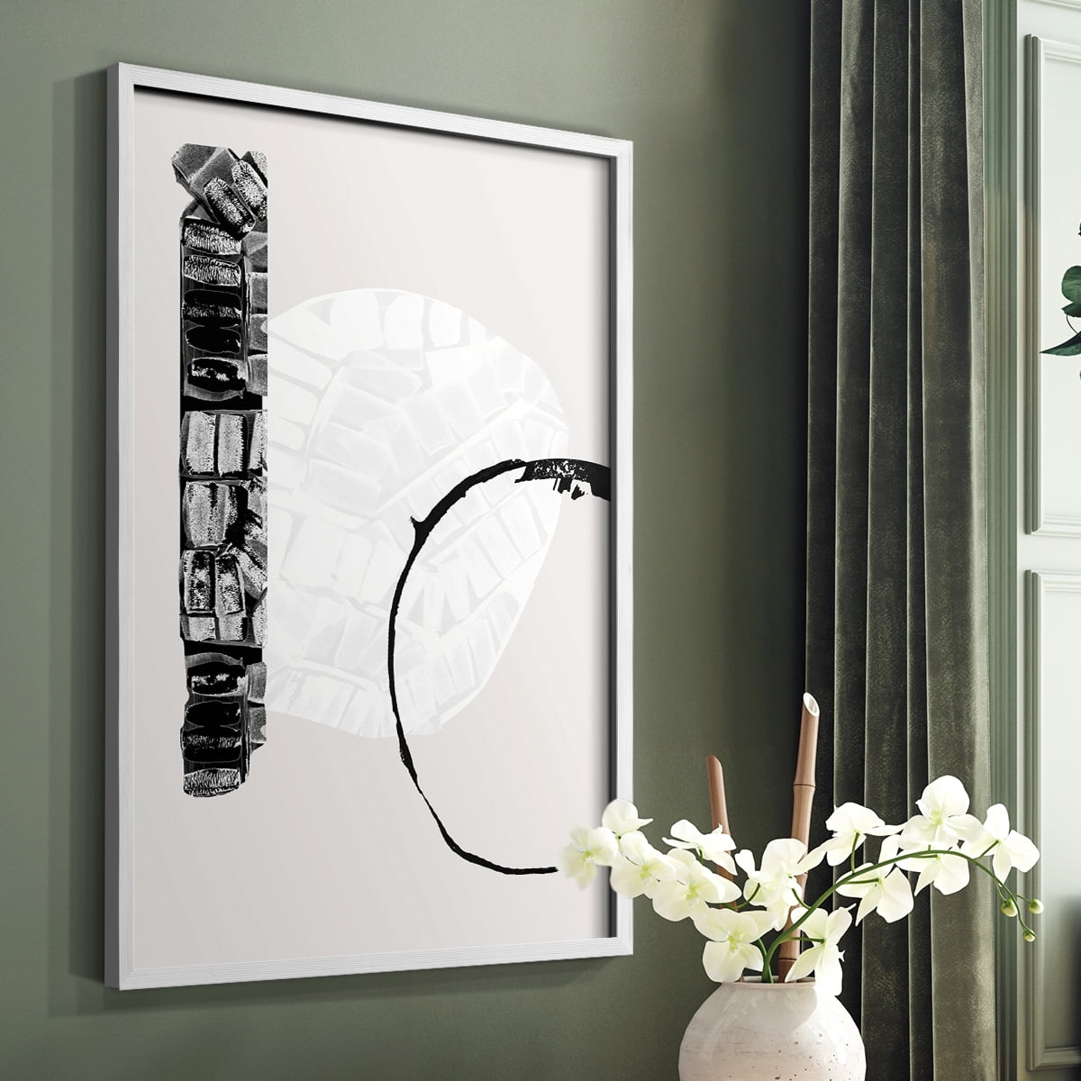 Zen Shapes I Framed Print - Solid Wood in Single Picture Frame Solid Wood 2 Framed Print