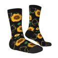 thumbnail image 2 of Goofa Sunflowers3 Printed Men's Crew Socks, Soft Durable Breathable Moisture-Wicking with Odor Control Cotton socks, 2 of 9