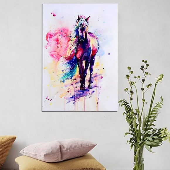 Oil Painting,Watercolor Horse Animal Art Watercolor Oil Painting Oil Painting Picture Optimized for Excellence