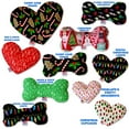 thumbnail image 2 of Christmas Pet and Dog Plush Heart or Bone Toy, "Candy Cane Lane Group" (Available in different sizes and 8 different patterns!), 2 of 9