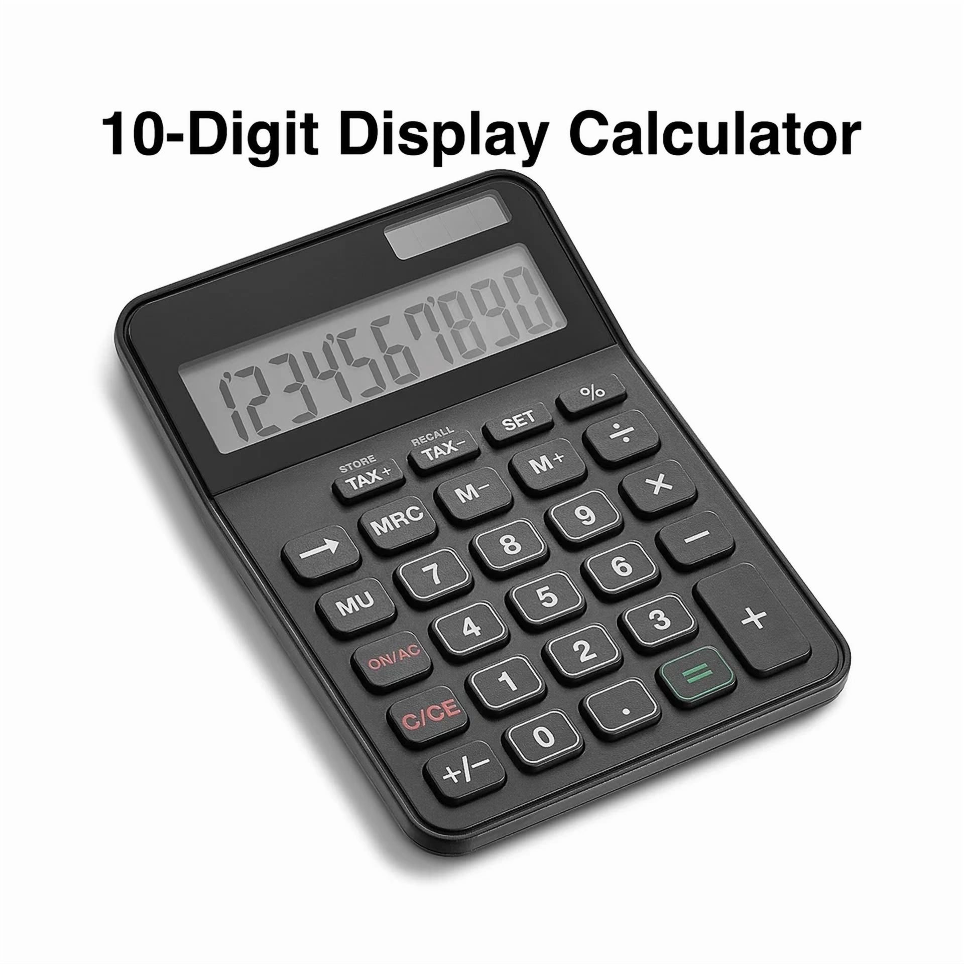 CRESTIN- Staples 10 -Digit Battery/Solar Powered Basic Calculator Black 2/Pack St240-Ccvs