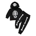 thumbnail image 3 of RMGVDSD Toddler Boys Girls Halloween Outfit Fall Winter Clothes Skeleton Print Hoodie Long Sleeve Hooded Sweatshirt Tops Pants 2Pcs Outfits Set 6-12 Months, 3 of 9