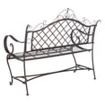 thumbnail image 6 of SAFAVIEH Abner Outdoor Patio Wrought Iron Garden Bench, Rustic Brown, 6 of 11