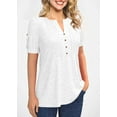 thumbnail image 2 of Sherrylily Women Summer Pleated Button Short Sleeve T-Shirt V-Neck Casual Tops, 2 of 4