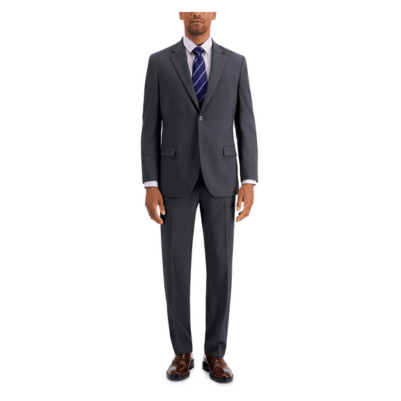 Nautica Men's Modern-Fit Bi-Stretch Suit Dark Gray R36 W30