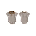 thumbnail image 2 of Loicainy Infant Baby Boy Romper 3 6 12 18 Month Short Sleeve Lapel Collar Stripes Print Bodysuit Newborn Playsuit, 2 of 9