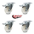 thumbnail image 2 of 4 Inch Nylon Wheel Swivel Top Plate Caster Set with Total Lock Brake SCC, 2 of 2
