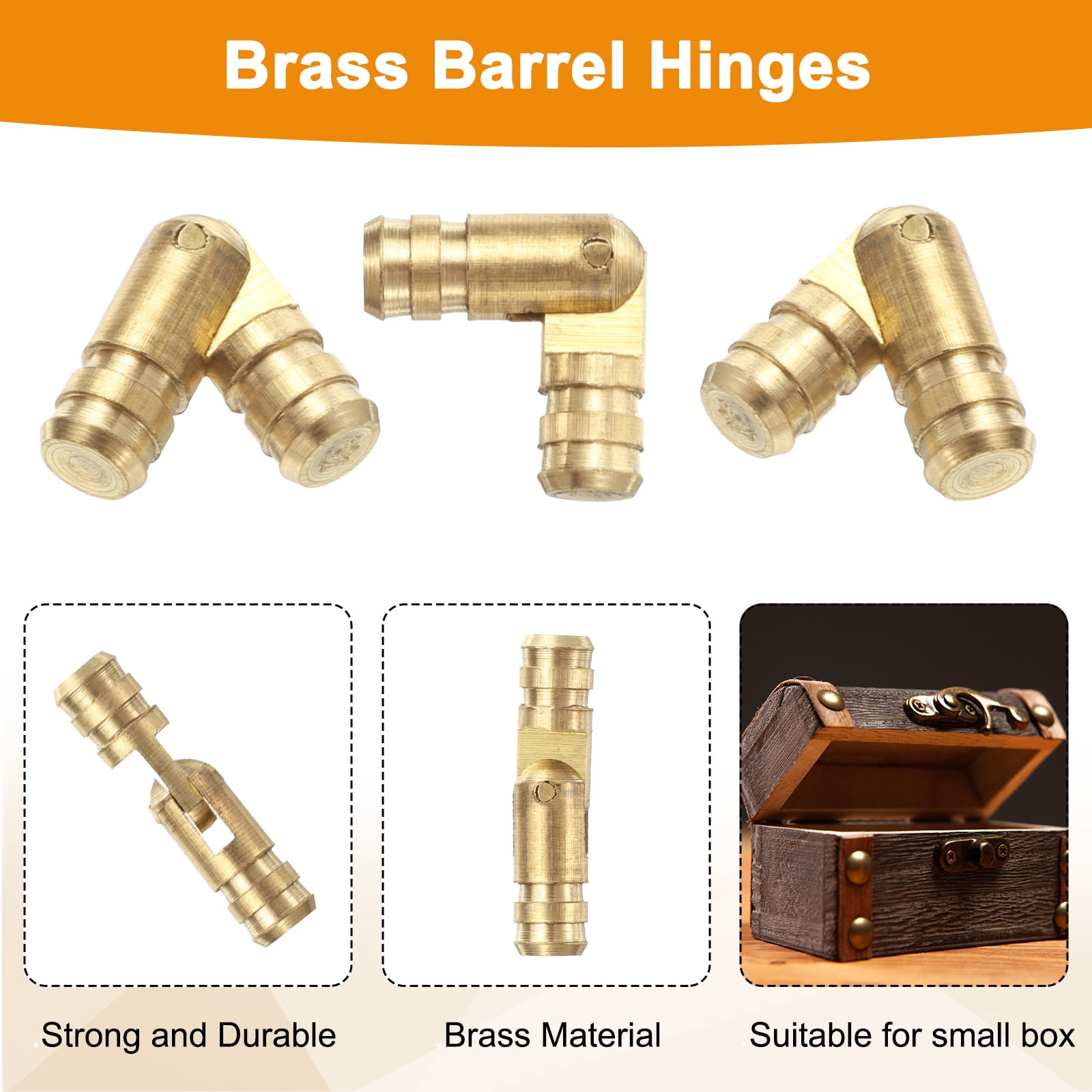 Unique Bargains Invisible Barrel Hinges Brass Concealed Hidden Barrel Hinge 4x17mm Gold