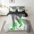 thumbnail image 2 of Erosebridal Green High Heels Bedding Queen Size,Bling Glitter Comforter Sets with Sheets,Dreamy Princess Bedding Sets Queen Size,Breathable Fashion Room Decorative,Reversible,7 Pieces, 2 of 6