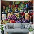 thumbnail image 4 of Orinice Wine Bottles Glasses Fruit Tapestry Wall Hanging Unique Style Graphic Tapestries Home Wall Decor Art for Living Room Bedroom Apartment Farmhouse Dorm 40x60inch, 4 of 6