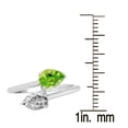 thumbnail image 3 of Sterling Silver with Natural Peridot and White Topaz Bypass Ring, 3 of 3