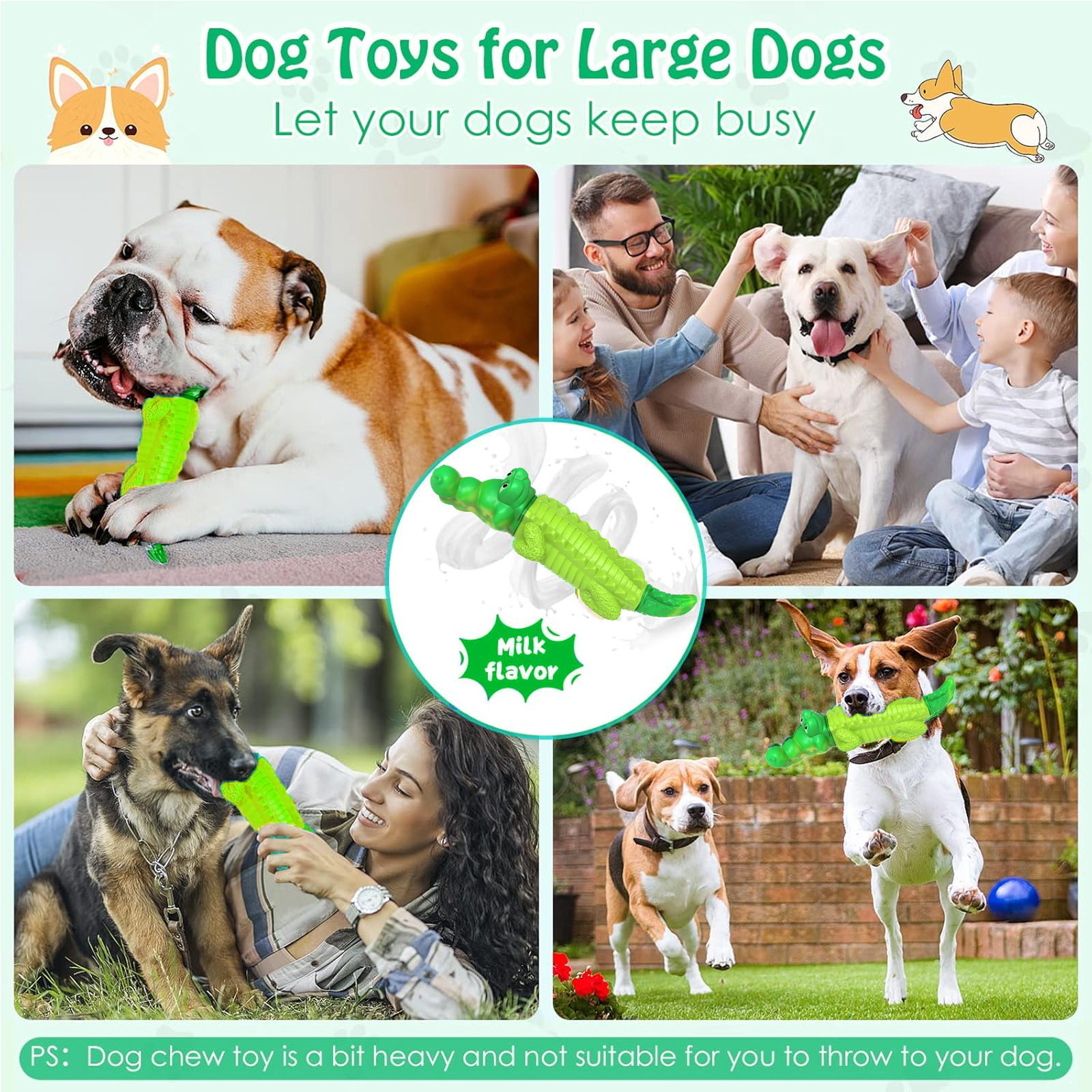 Pet Deluxe Crocodile Chew Toy for Aggressive Chewers photo 4