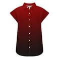 thumbnail image 4 of Itsame Short Sleeved Undershirt Tops for Womens Shirt Fashionable Solid Color Relaxed Round Neck Button T-Shirt Blouses Red Size 2XL, 4 of 6