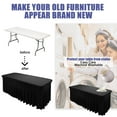 thumbnail image 5 of SUNTQ Table Skirts for Rectangle Tables 6ft ,Fitted Table Covers for 6 foot tables, Black Table Cloth for 6 ft Table with Skirt, Wrinkle Resistant Spandex Table Cover and Table Skirt, 5 of 7