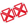 thumbnail image 4 of 2 Pcs Silicone & Stainless Steel Hot Pot Holder Trivet Mat Heat Resistant Non-slip Square Foldable Table Pad Bowl Mat Cup Coasters (Red), 4 of 7