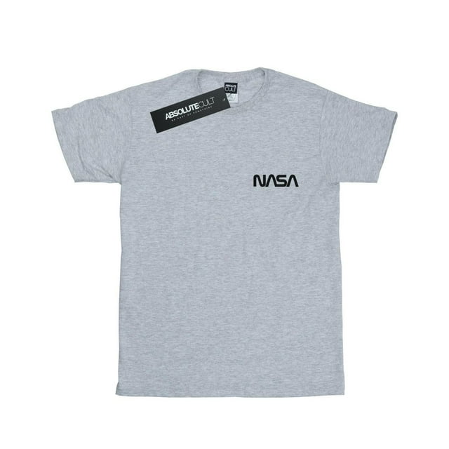 NASA Womens Modern Logo Chest Cotton Boyfriend T-Shirt