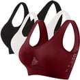 thumbnail image 2 of Plus Size Sports Bra for Women Seamless Medium Support Wide Strap Breathable Comfort Athletic Fitness Yoga Bras,3 Pack,S-5XL, 2 of 3