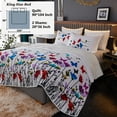 thumbnail image 6 of Floral King Quilt Set - Lily Pattern Soft Microfiber Lightweight 3-Piece for All Season (1 Quilt, 2 Pillow Shams), 6 of 8