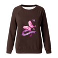 thumbnail image 4 of CLOISE Breast Cancer Sweatshirt Women Breast Cancer Fight Sweatshirts Butterfly Ribbon Oversized Crew Neck Long Sleeve Blouses Cancer Survivor Gifts Tops Comfort Pullover Hoodie in October Outfits, 4 of 4