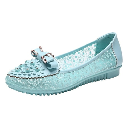 QYZEU Fancy Sandals for Women Dressy Casual Slip on Shoes for Women Walking Lightweight Summer Shoes Women s Shoes Women s Leather Shoes Soft Sole Women s Shoes Blue 37