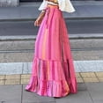 thumbnail image 4 of Skirts for Women Skirt Women Bohemian Midi Flowy A-Line Beach Skirt with Tie Waist Floral Print for Summer Wear Red M, 4 of 7