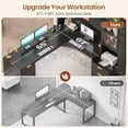 thumbnail image 3 of SEDETA 67" L Shaped Desk with Hutch, Corner Computer Desk with Power Outlets, Fluted Office Desk with File Drawer, Storage Cabinet & Glass Display Cabinet for Home Office, Gaming Desk, Black, 3 of 9