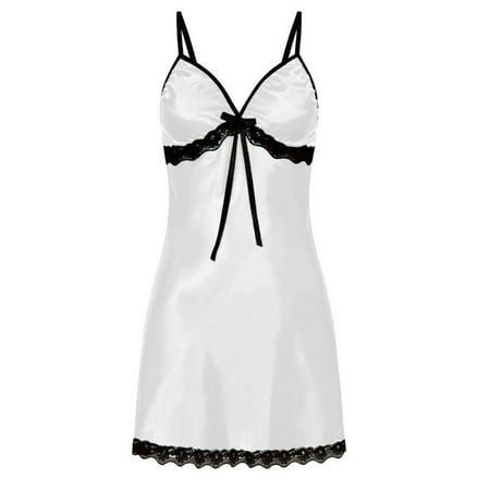 Womens Lace Floral Nightdress Lingerie Sleepwear Dress Robe Nightie Gown