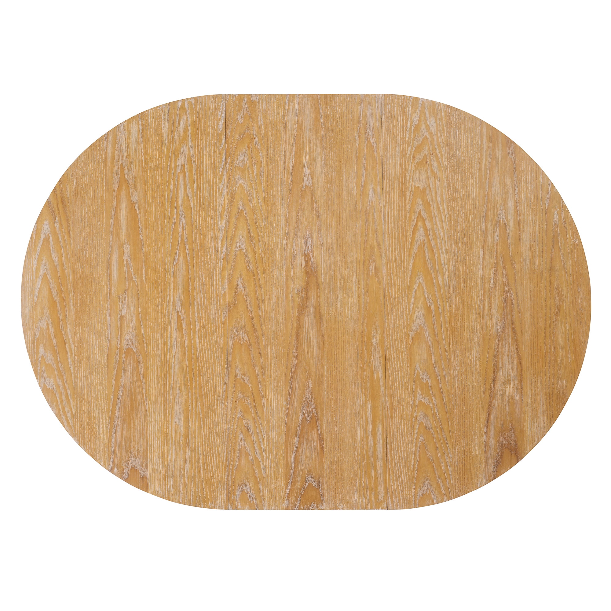 Euroco Round Extendable Dining Table for 4-6, 42"-58" Modern Oval Kitchen Table with Wood Pedestal Base & Adjustable Foot Pads for Kitchen,Dining Room,Natural