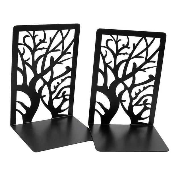 pitrice 1 Pair Book Ends Book Shelf Holder Metal Bookends for Shelves Home Desk Style B