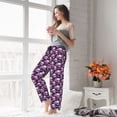 thumbnail image 5 of Cauagu Skull Flower Pajama Pants for Women Loose Fit Wide Leg Trouser Pants Casual Elastic Waist Drawstring Lounge Pants, 5 of 6