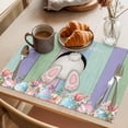 thumbnail image 3 of Easter Rabbit Tail Placemats Set of 12, Spring Floral Leaf Watercolor Easter Eggs Colorful Wood Grain Non-Slip Place Mats Washable Table Mats for Kitchen Dining Table Decorations Indoor/Outdoor, 3 of 9
