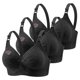 thumbnail image 2 of Puntoco Sujetadores para mujer sin aros de encaje con flores fruncidas para mujer, ropa interior de uso diario de talla grande sin aros, 2 of 5